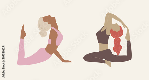 illustration of a woman doing yoga