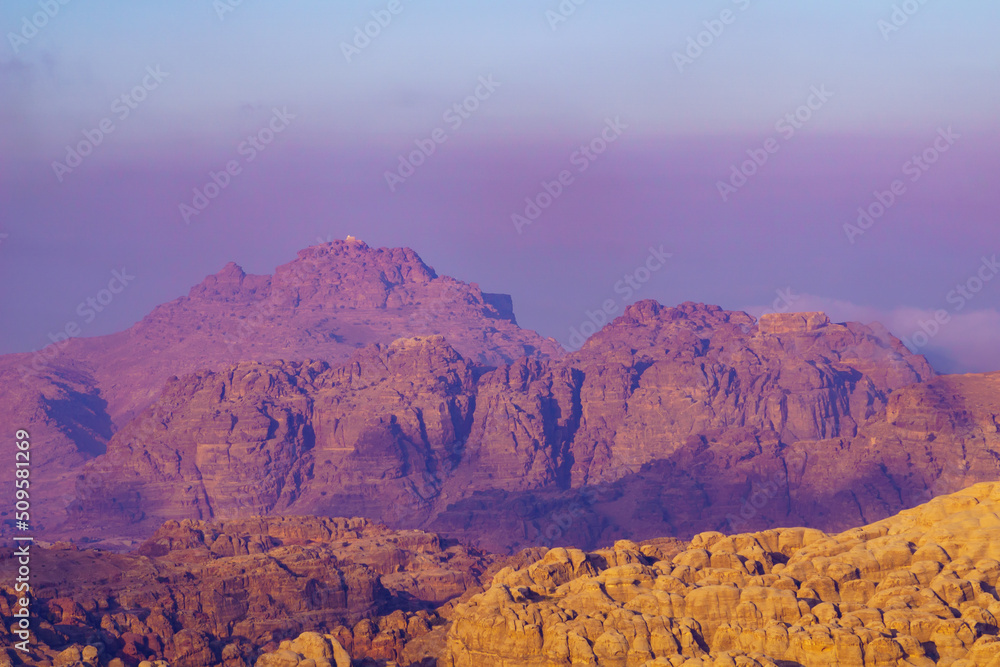 Sunrise view towards Jabal Harun Near Petra