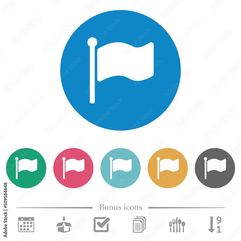 Single flag solid flat round icons Single flag solid flat round icons