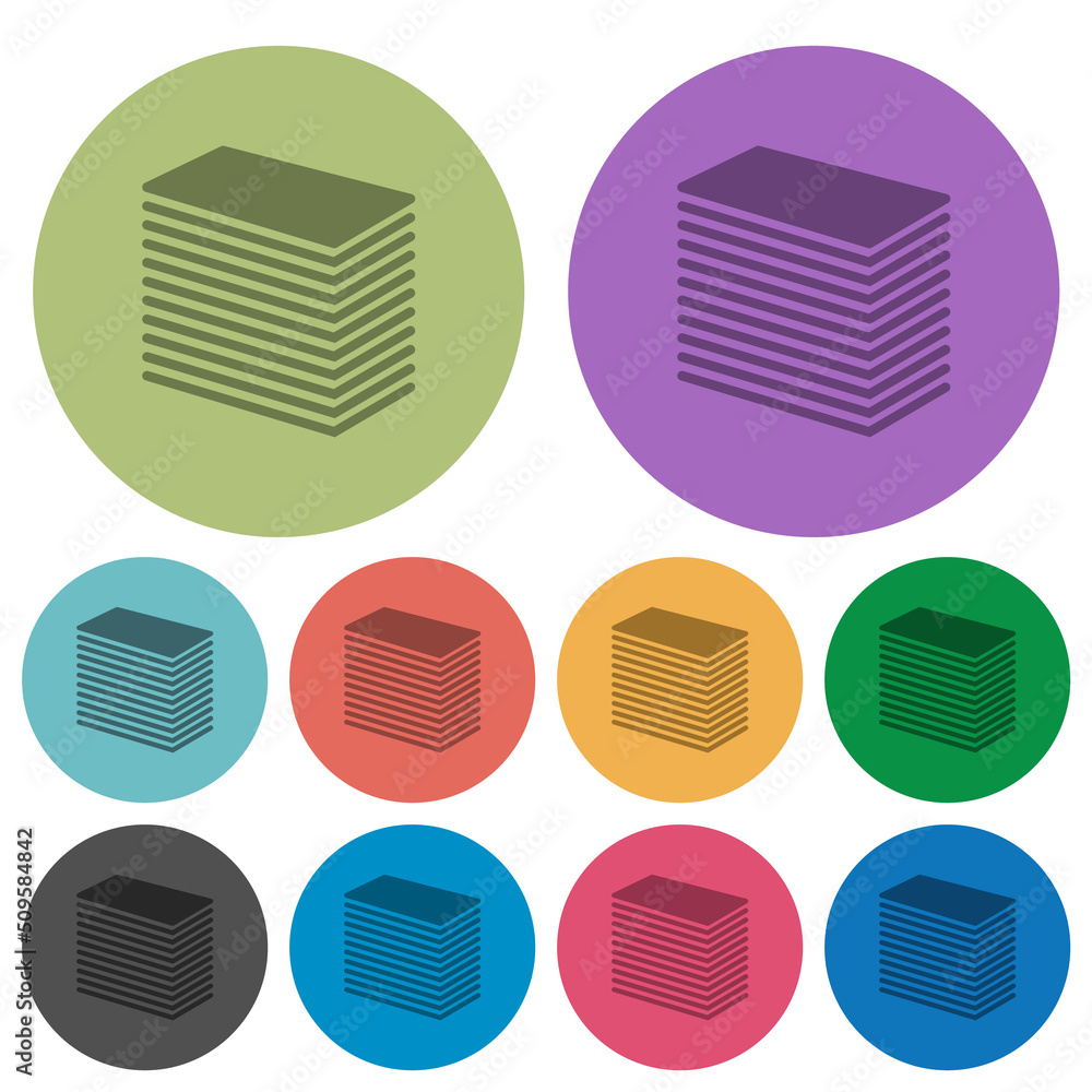 Paper stack solid color darker flat icons