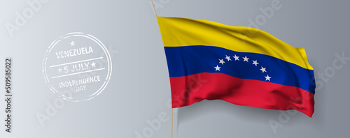 Free Download Venezuela happy independence day greeting card, banner with template text vector illustration - GFXLoad
