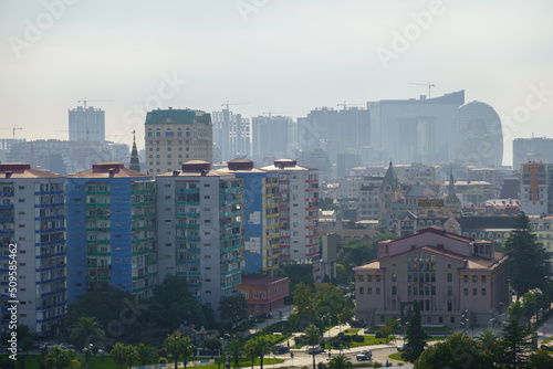 Residential district of city in morning