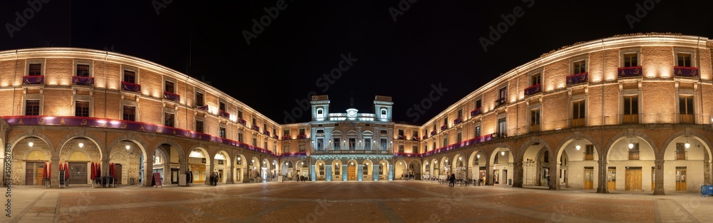 Panoramic view of the Mercado Chico square, the main square of Ávila, a UNESCO world heritage city.