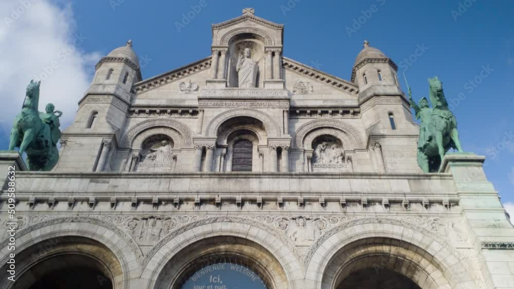 the front entrance of the Sacre-Coeur of Paris the front entrance of the Sacre-Coeur of Paris
