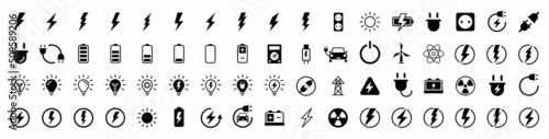Fotografia Electricity icons set