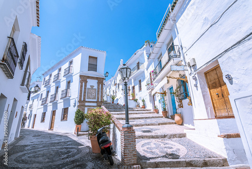 Streets of the white town of Frigiliana, Malaga, Spain © NumenPhoto