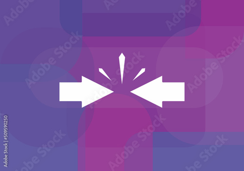 Conflict of interest. Business concept. arrows against each other. Vector illustration flat design. 