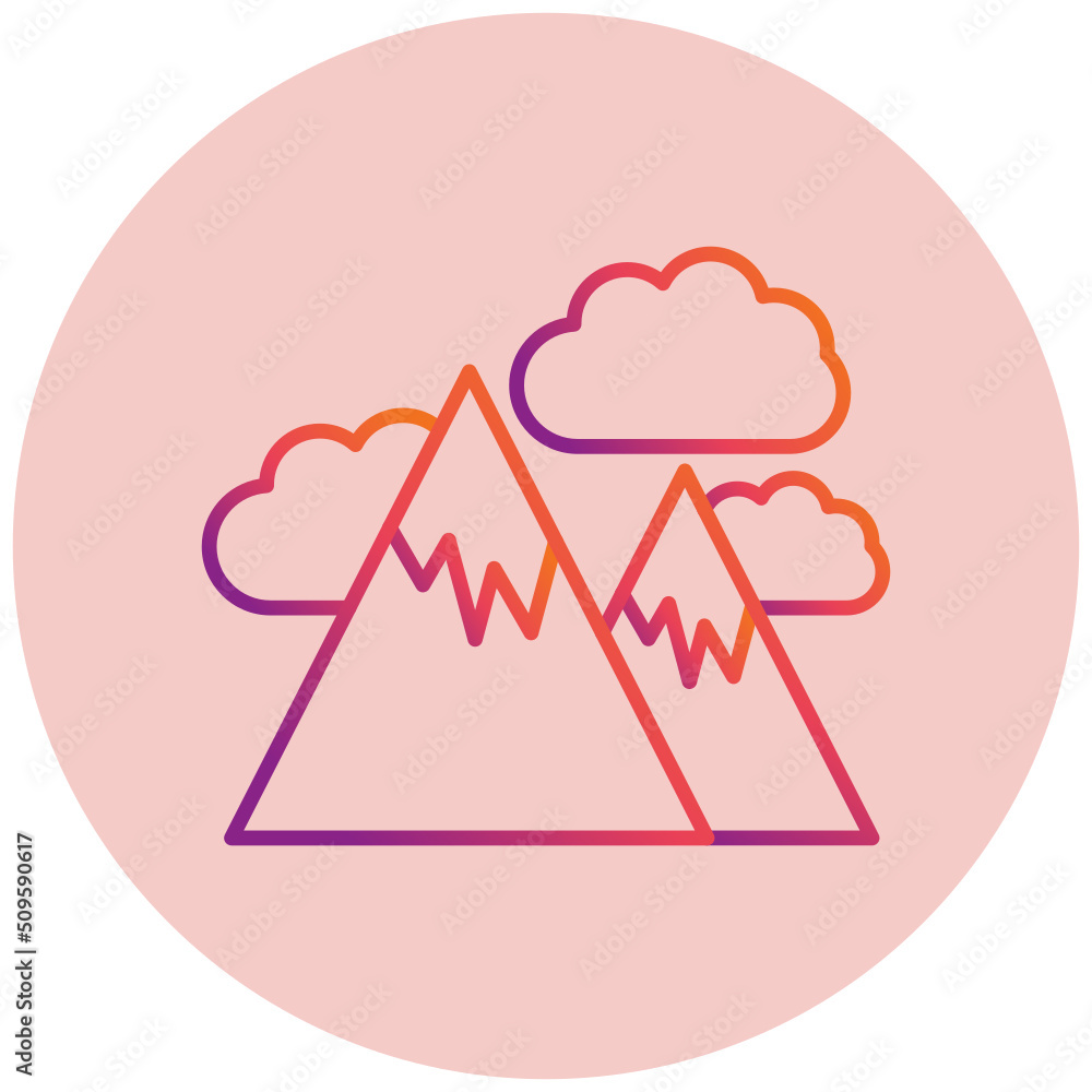 Cloudy Mountains Icon Cloudy Mountains Icon