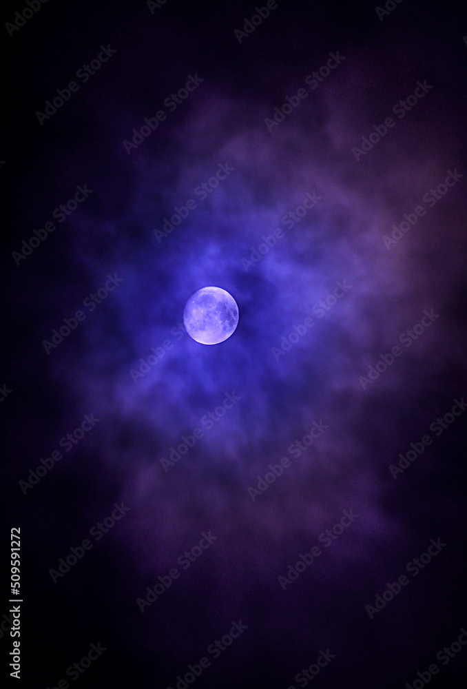 Cold January Moon, night photography in the Sierra de La Cabrera, Madrid, Spain Cold January Moon, night photography in the Sierra de La Cabrera, Madrid, Spain
