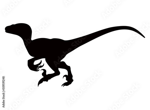 The silhouette of a dinosaur. Vector illustration isolated on a white background. Dinosaurs of the Jurassic period.