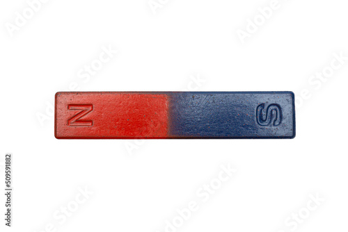 The bar magnet on a white background