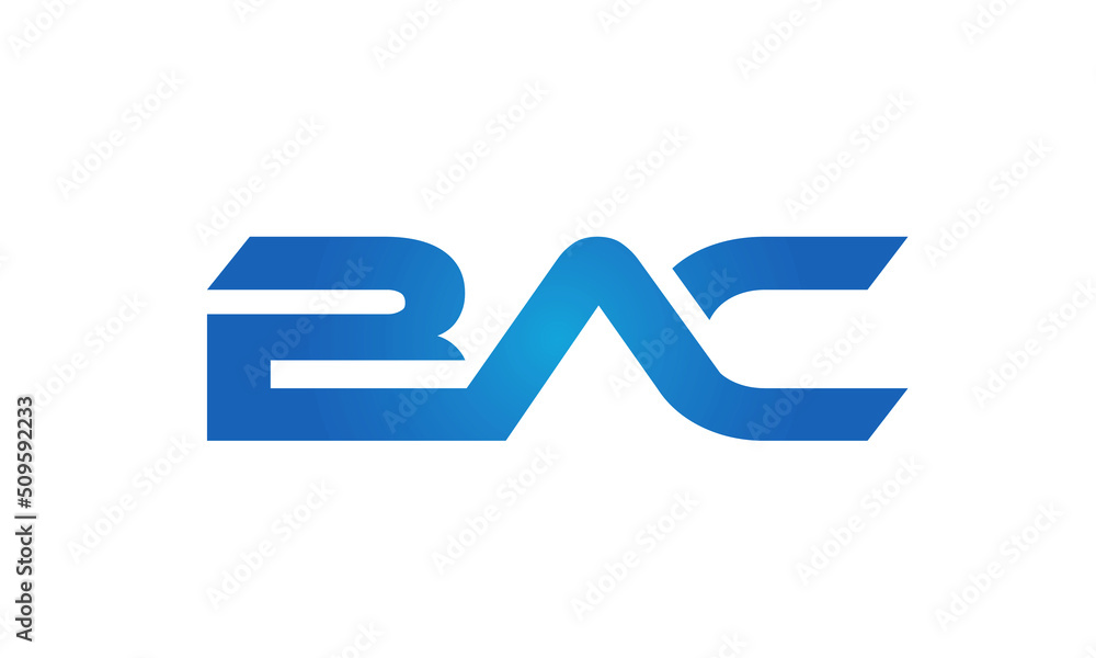 Connected BAC Letters logo Design Linked Chain logo Concept Connected BAC Letters logo Design Linked Chain logo Concept