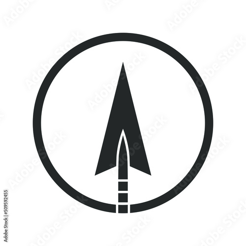 Arrowhead for archery graphic icon. Arrow sign isolated on white background. Vector illustration