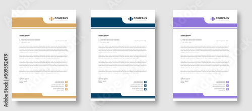 corporate modern business letterhead design template with yellow, blue and purple color. modern letterhead design template for your project. letter head, letterhead, business letterhead design.