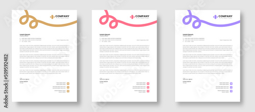 corporate modern business letterhead design template with yellow, red and purple color. modern letterhead design template for your project. letter head, letterhead, business letterhead design.