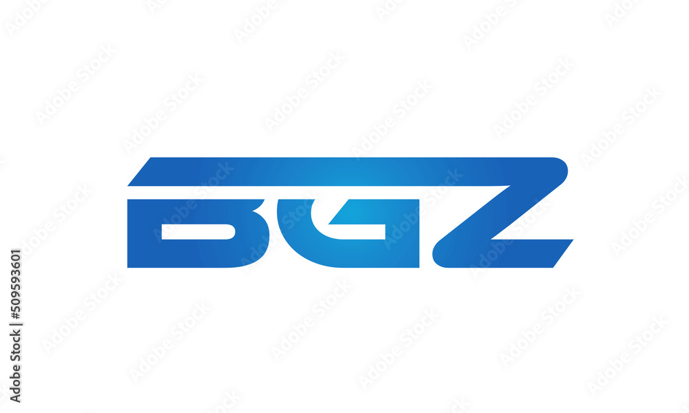 Connected BGZ Letters logo Design, Linked Chain logo Concept Connected BGZ Letters logo Design, Linked Chain logo Concept