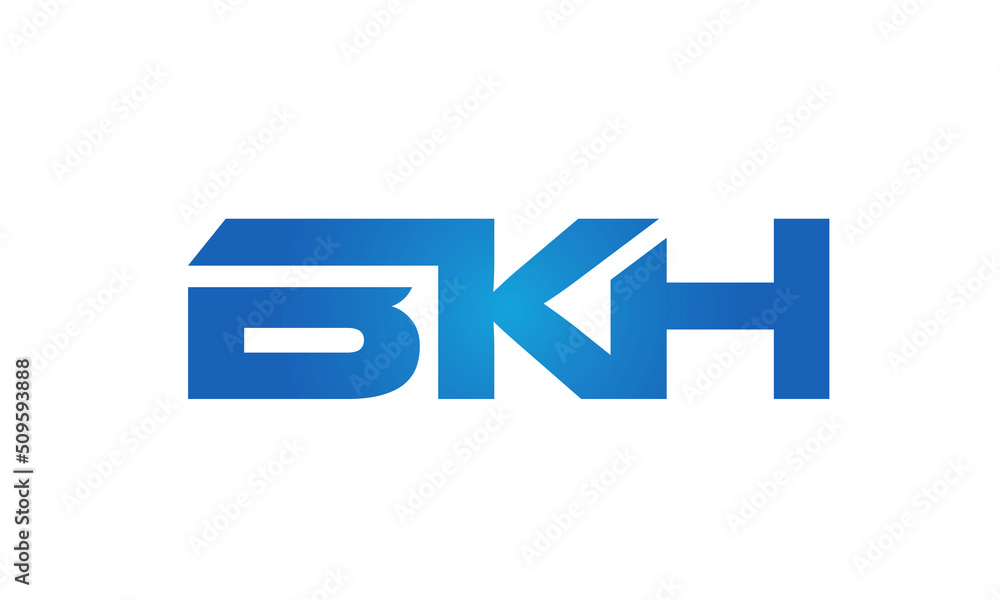 Connected BKH Letters logo Design, Linked Chain logo Concept Connected BKH Letters logo Design, Linked Chain logo Concept