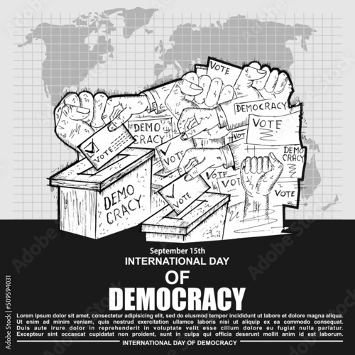 International Day Of Democracy, 15 September, Poster and Banner vector