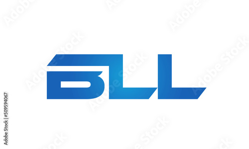 Connected BLL Letters logo Design Linked Chain logo Concept photo