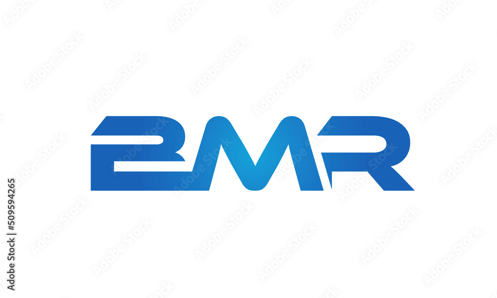 Connected BMR Letters logo Design Linked Chain logo Concept Connected BMR Letters logo Design Linked Chain logo Concept