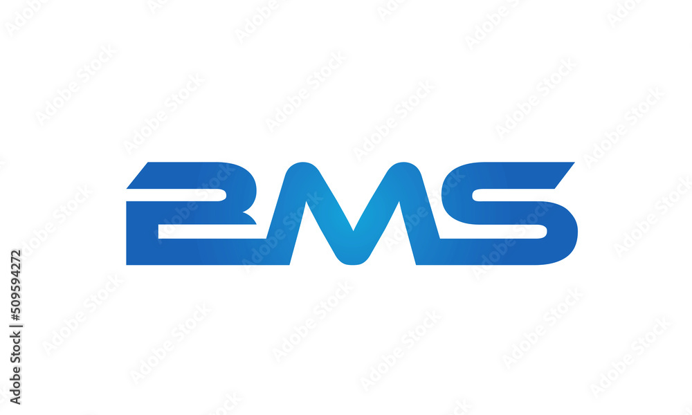 Connected BMS Letters logo Design Linked Chain logo Concept Connected BMS Letters logo Design Linked Chain logo Concept