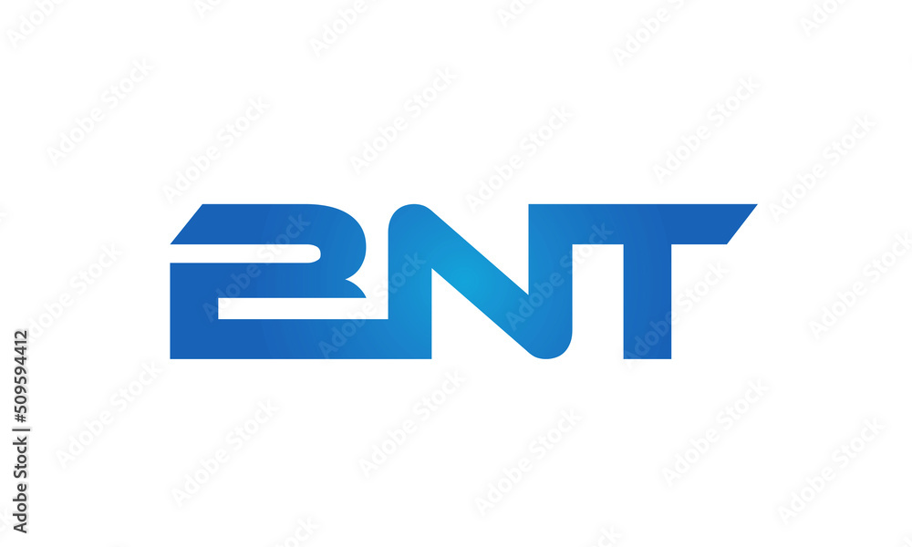 Connected BNT Letters logo Design Linked Chain logo Concept Connected BNT Letters logo Design Linked Chain logo Concept