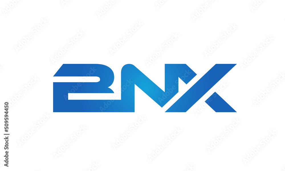 Connected BNX Letters logo Design Linked Chain logo Concept Connected BNX Letters logo Design Linked Chain logo Concept
