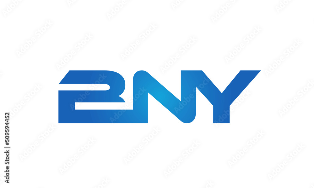 Connected BNY Letters logo Design Linked Chain logo Concept Connected BNY Letters logo Design Linked Chain logo Concept