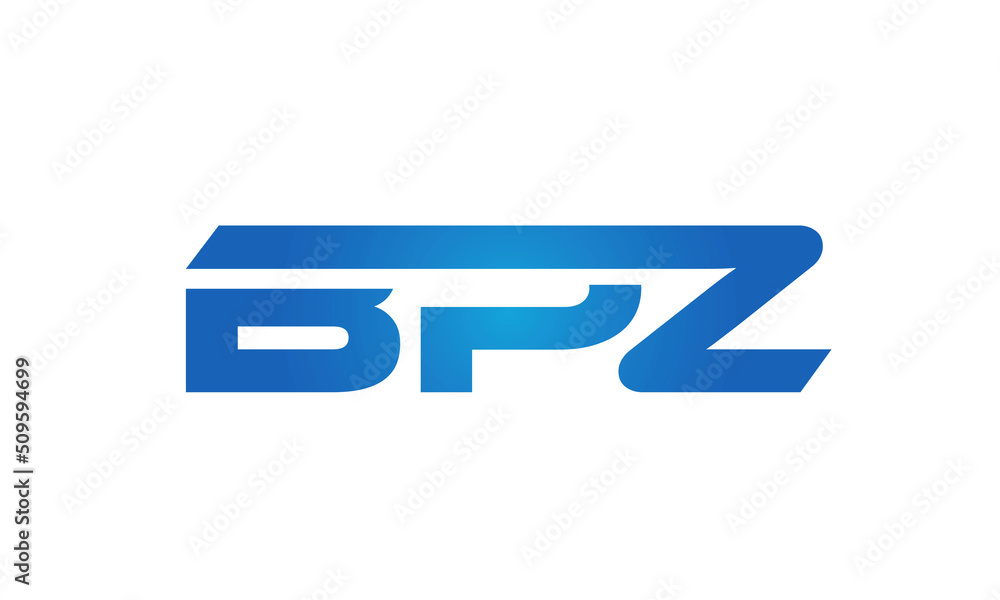 Connected BPZ Letters logo Design Linked Chain logo Concept Connected BPZ Letters logo Design Linked Chain logo Concept