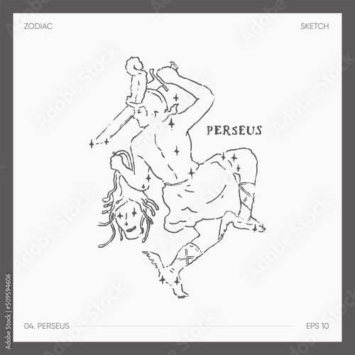 Illustration of astrological zodiac Perseus