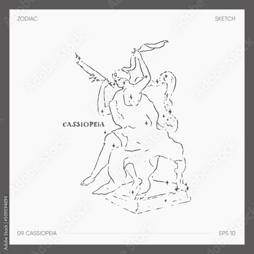 Illustration of astrological zodiac Cassiopeia photo