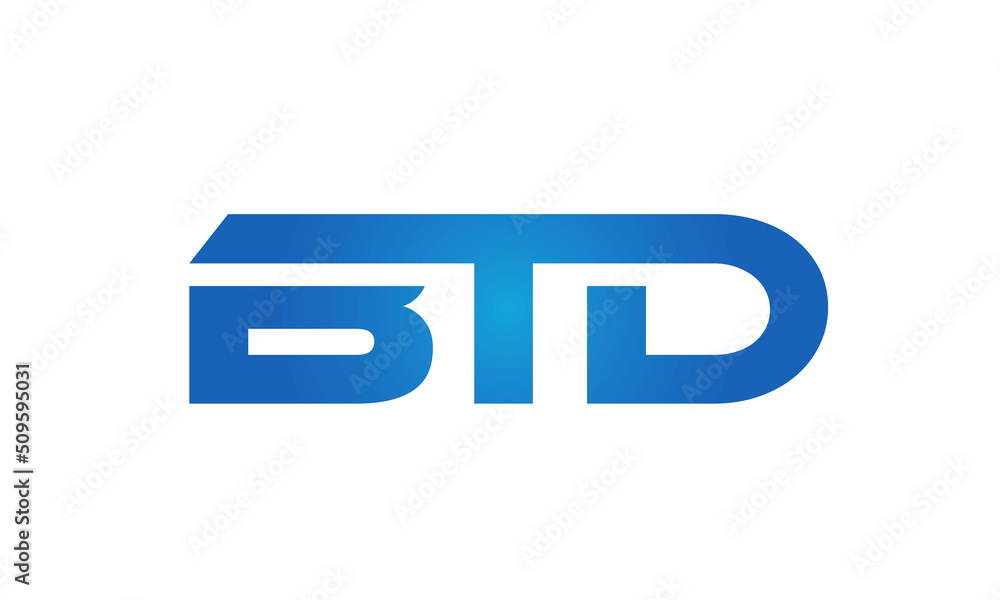 Connected BTD Letters logo Design Linked Chain logo Concept Connected BTD Letters logo Design Linked Chain logo Concept