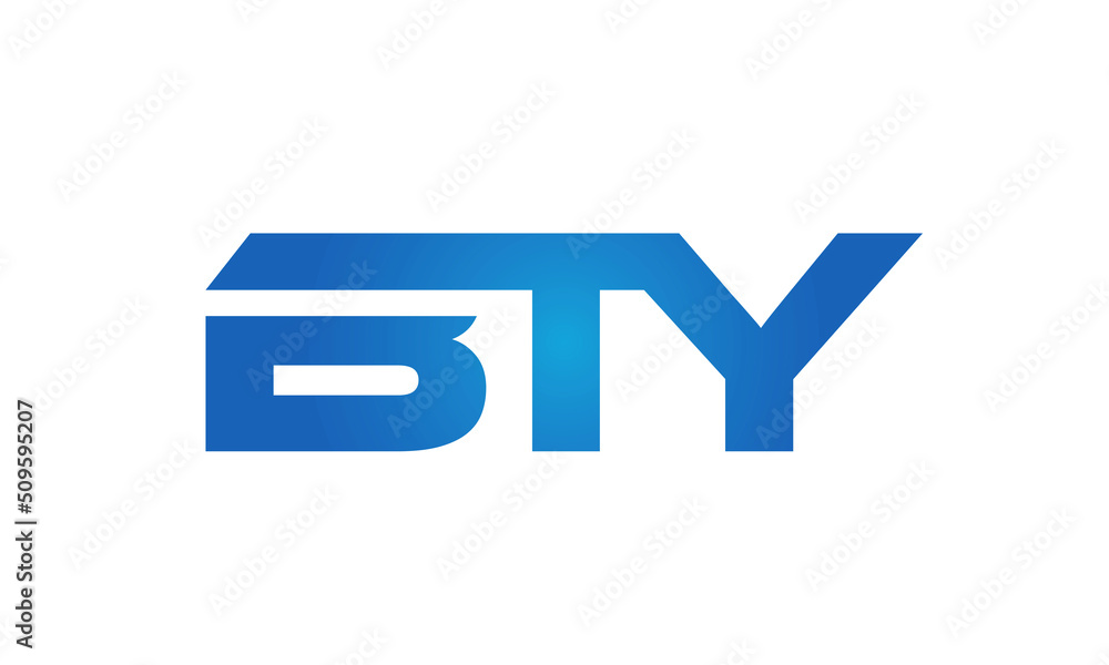 Connected BTY Letters logo Design Linked Chain logo Concept Connected BTY Letters logo Design Linked Chain logo Concept