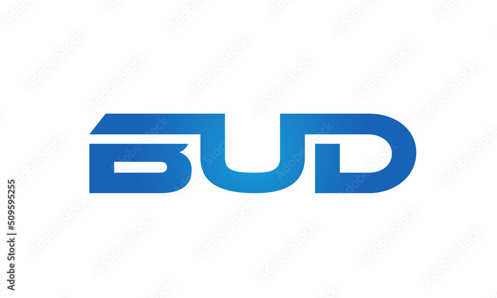 Connected BUD Letters logo Design Linked Chain logo Concept Connected BUD Letters logo Design Linked Chain logo Concept