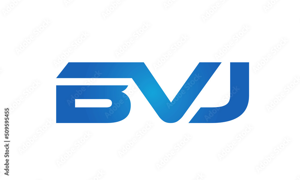 Connected BVJ Letters logo Design Linked Chain logo Concept Connected BVJ Letters logo Design Linked Chain logo Concept