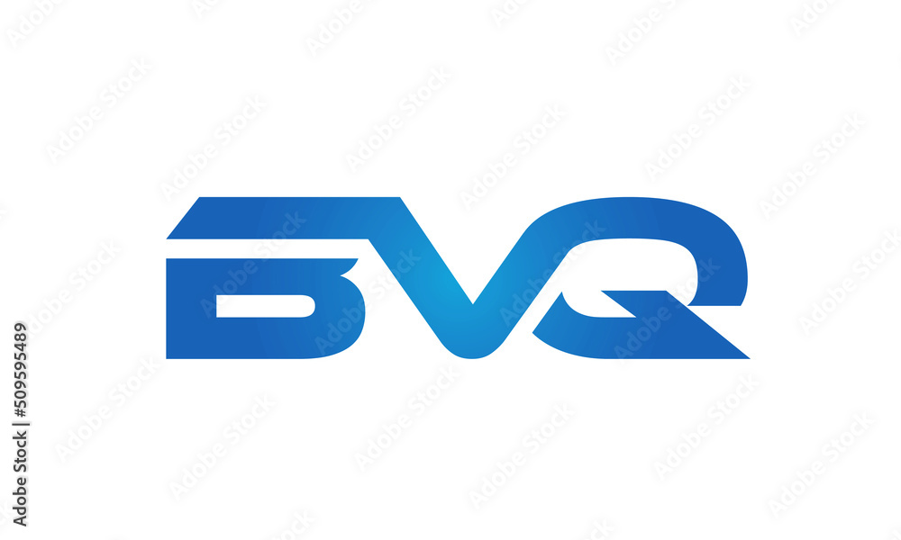 Connected BVQ Letters logo Design Linked Chain logo Concept Connected BVQ Letters logo Design Linked Chain logo Concept