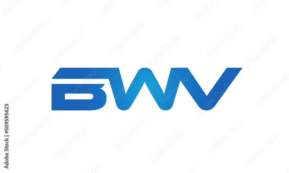 Connected BWV Letters logo Design Linked Chain logo Concept Connected BWV Letters logo Design Linked Chain logo Concept