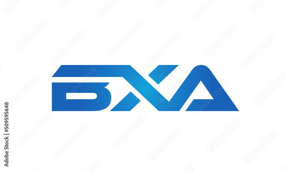 Connected BXA Letters logo Design Linked Chain logo Concept Connected BXA Letters logo Design Linked Chain logo Concept