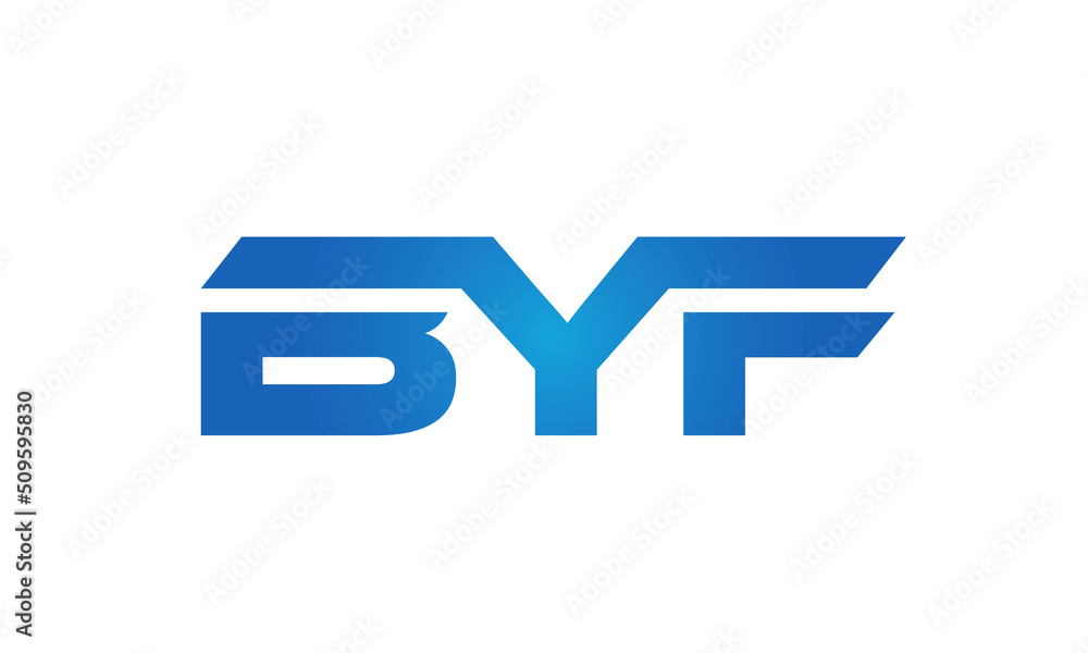 Connected BYF Letters logo Design Linked Chain logo Concept Connected BYF Letters logo Design Linked Chain logo Concept