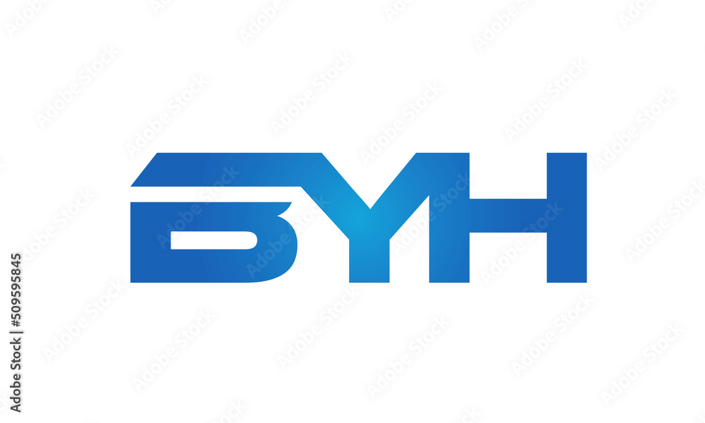 Connected BYH Letters logo Design Linked Chain logo Concept Connected BYH Letters logo Design Linked Chain logo Concept