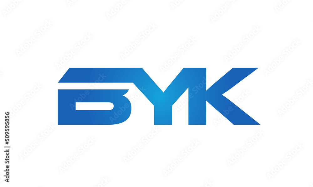 Connected BYK Letters logo Design Linked Chain logo Concept Connected BYK Letters logo Design Linked Chain logo Concept