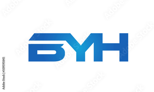 Connected BYH Letters logo Design Linked Chain logo Concept photo