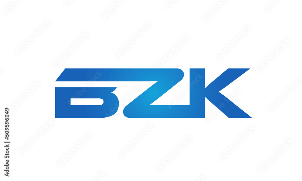 Connected BZK Letters logo Design Linked Chain logo Concept Connected BZK Letters logo Design Linked Chain logo Concept