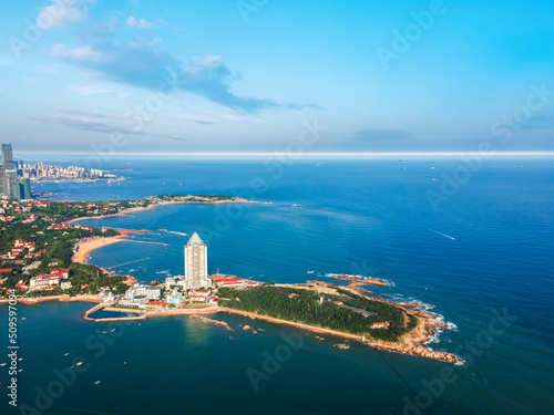 Fototapeta Naklejka Na Ścianę i Meble -  Aerial photography of the beautiful coastal city Qingdao
