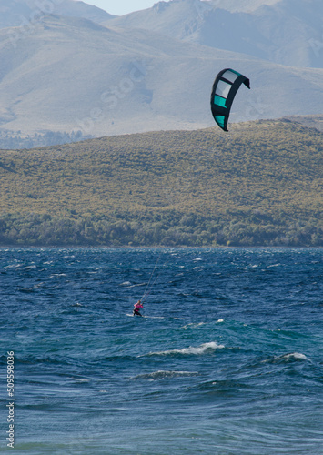 kitesurfing in patagonia, lake and water sports in