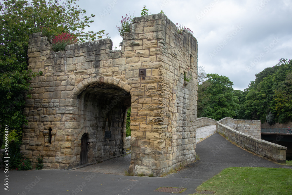 Medieval fortified bridge in Warkworth