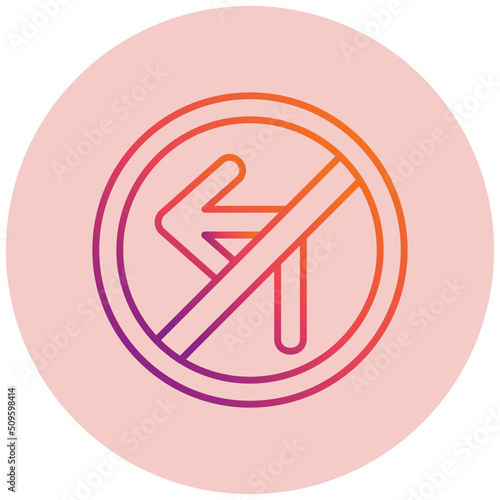 No Turn Left Icon