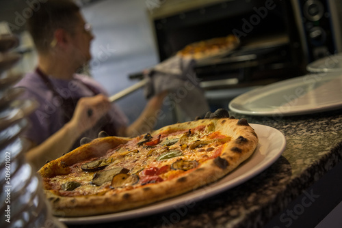 Roasted vegetable cheese pizza