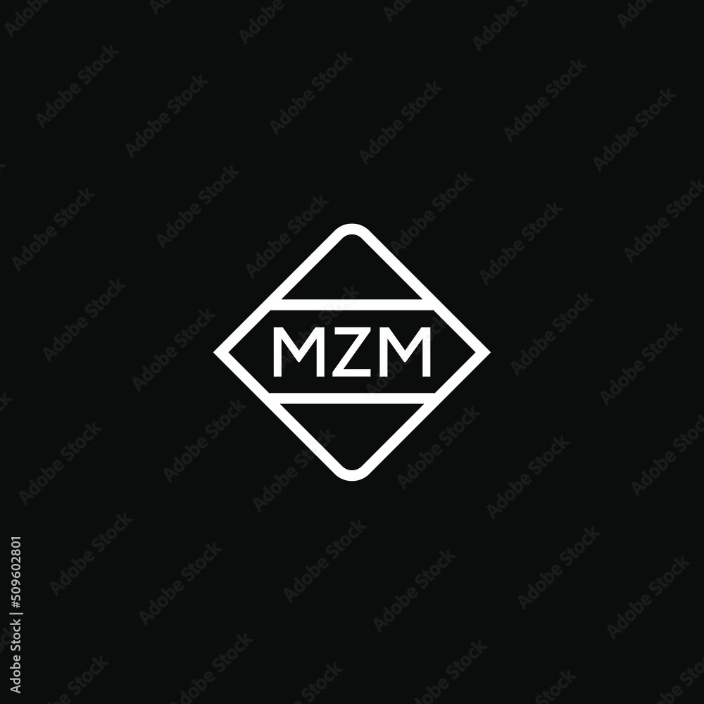 MZM 3 letter design for logo and icon.MZM monogram logo.vector