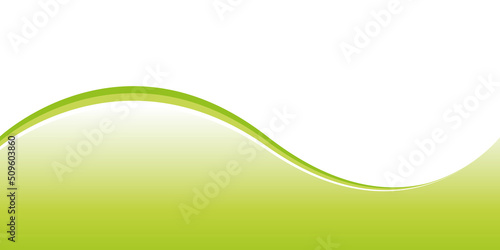 Green wave banner. Vector template design.